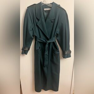 Vintage Dark Teal Trench Coat